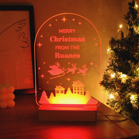 Personalised Christmas Wooden Based LED Light - LED Lighting at Gift Moments