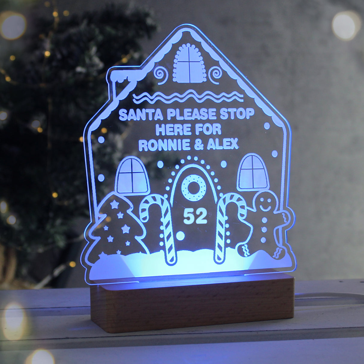 Personalised Gingerbread House LED Light - LED Lighting at Gift Moments