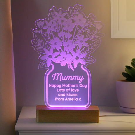 Personalised Flower Vase LED Light - LED Lighting at Gift Moments