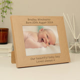 Personalised Landscape 5x7 Oak Finish Photo Frame - Photo Frames at Gift Moments