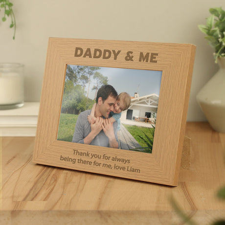 Personalised Daddy & Me Oak Photo Frame: 3 - Photo Frames By Gift Moments