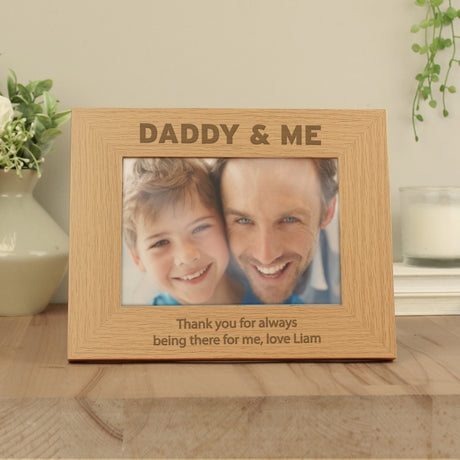 Personalised Daddy & Me Oak Photo Frame: 1 - Photo Frames By Gift Moments