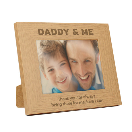 Personalised Daddy & Me Oak Photo Frame: 4 - Photo Frames By Gift Moments