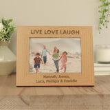 Personalised Live Love Laugh Oak Finish Photo Frame - Photo Frames at Gift Moments