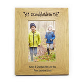 Personalised Oak Finish 6x4 Grandchildren Frame: 3 - Photo Frames By Gift Moments