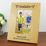 Personalised Oak Finish 6x4 Grandchildren Frame: 4 - Photo Frames By Gift Moments