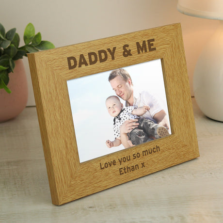 Personalised Oak Finish Daddy & Me Frame: 3 - Photo Frames By Gift Moments