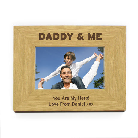 Personalised Oak Finish Daddy & Me Frame: 4 - Photo Frames By Gift Moments