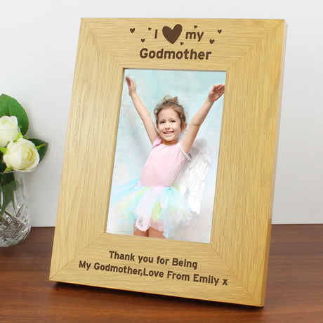 Personalised Oak Finish I Heart My Photo Frame: 7 - Photo Frames By Gift Moments