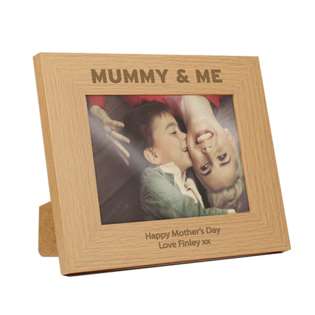 Personalised Mummy & Me Oak Photo Frame: 4 - Photo Frames By Gift Moments