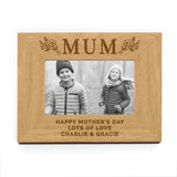 Personalised Floral Mum Oak Photo Frame 6x4: 5 - Photo Frames By Gift Moments