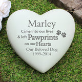 Personalised Pet Pawprints Heart Memorial - Memorials at Gift Moments