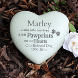 Personalised Pet Pawprints Heart Memorial - Memorials at Gift Moments