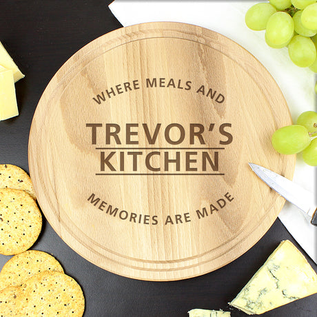 Personalised 'Meals and Memories' Round Chopping Board - Chopping Boards at Gift Moments