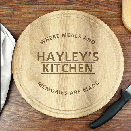 Personalised 'Meals and Memories' Round Chopping Board - Chopping Boards at Gift Moments