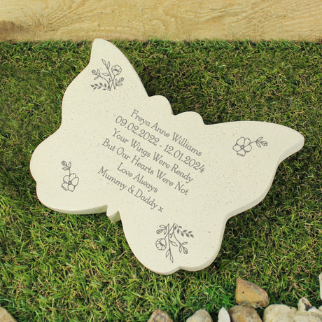 Personalised Floral Memorial Resin Butterfly - Memorials at Gift Moments