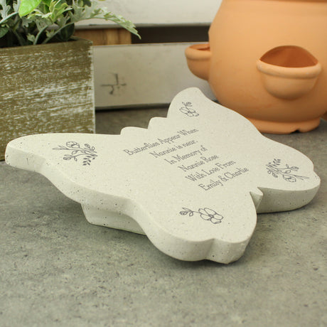 Personalised Floral Memorial Resin Butterfly - Memorials at Gift Moments