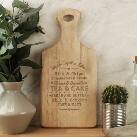 Personalised We Go Together Wooden Paddle Board - Chopping Boards at Gift Moments