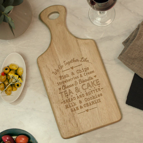 Personalised We Go Together Wooden Paddle Board - Chopping Boards at Gift Moments