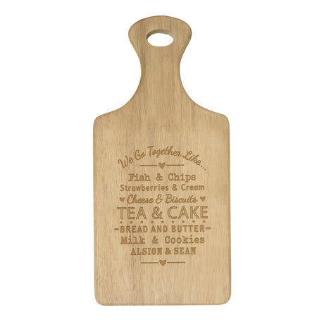 Personalised We Go Together Wooden Paddle Board - Chopping Boards at Gift Moments