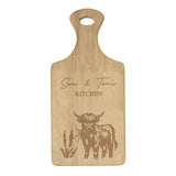 Personalised Highland Cow Paddle Chopping Board - Chopping Boards at Gift Moments