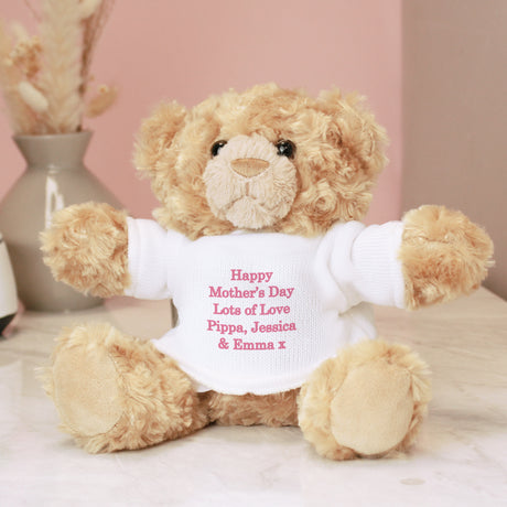 Personalised Pink Message Teddy Bear - Teddy Bears & Soft Toys at Gift Moments