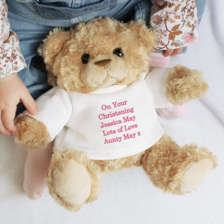 Personalised Pink Message Teddy Bear - Teddy Bears & Soft Toys at Gift Moments