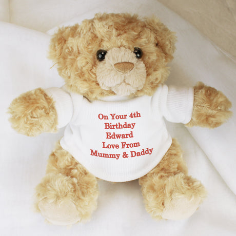 Personalised Red Message Teddy Bear - Teddy Bears & Soft Toys at Gift Moments