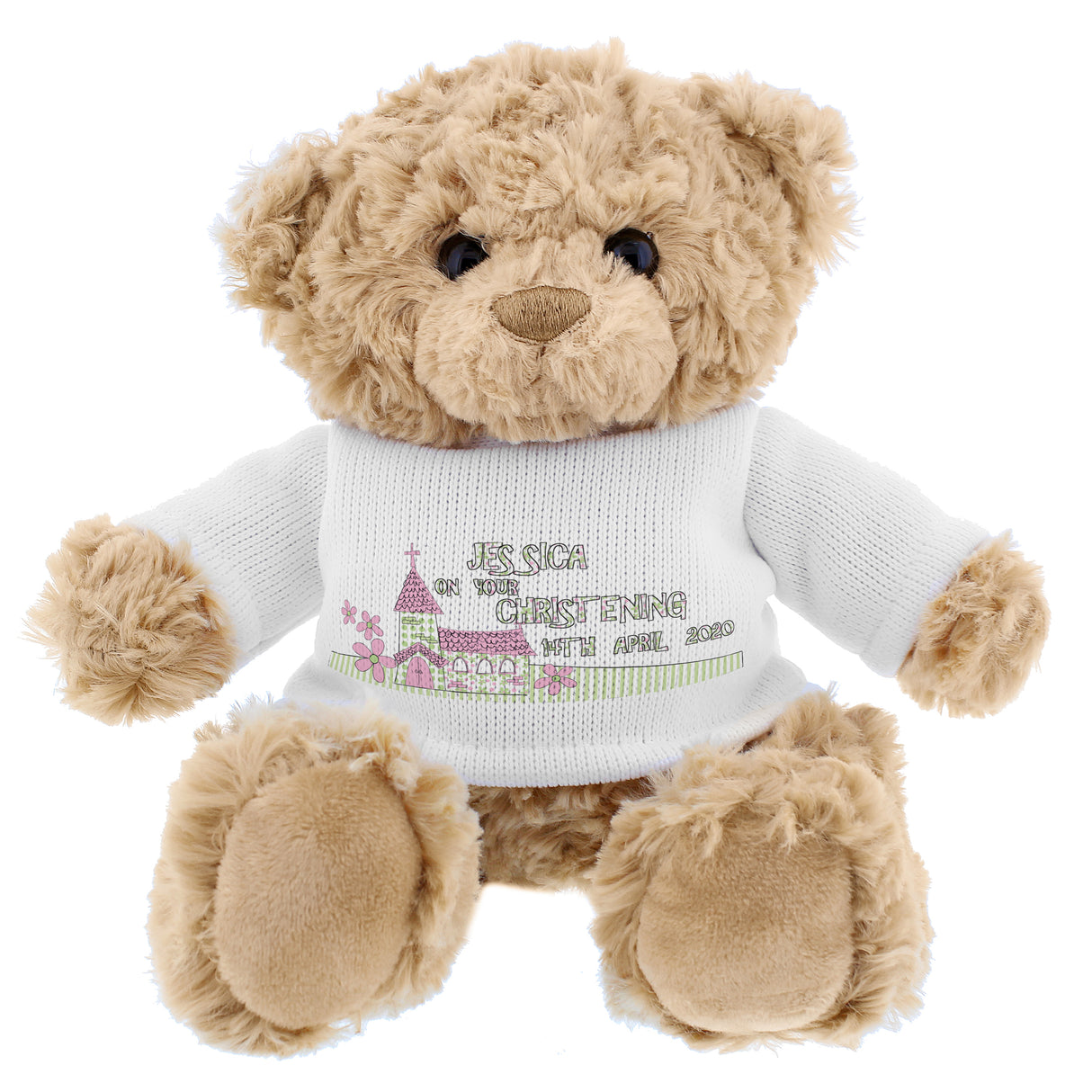 Personalised Pink Church Teddy Bear - Teddy Bears & Soft Toys at Gift Moments