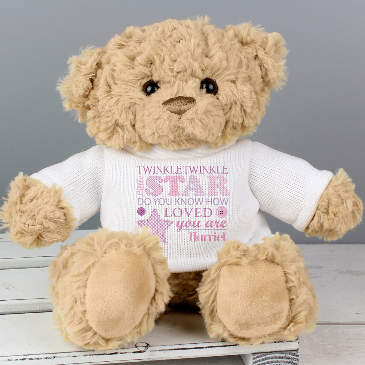 Personalised Twinkle Girls Teddy Bear Default Title - Teddy Bears & Soft Toys at Gift Moments