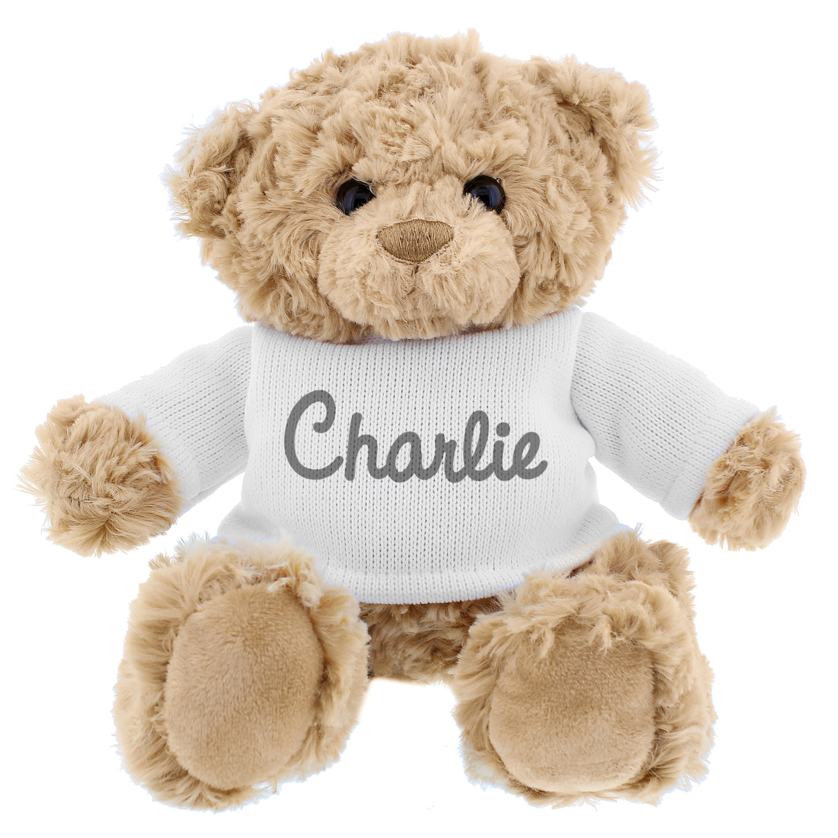 Personalised Grey Name Teddy Bear - Teddy Bears & Soft Toys at Gift Moments