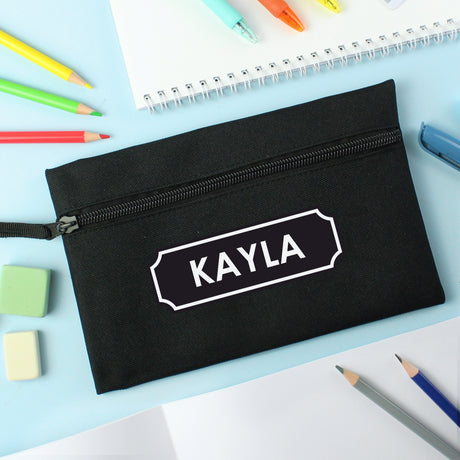 Personalised Black Pencil Case - Pencil Cases & Sets at Gift Moments