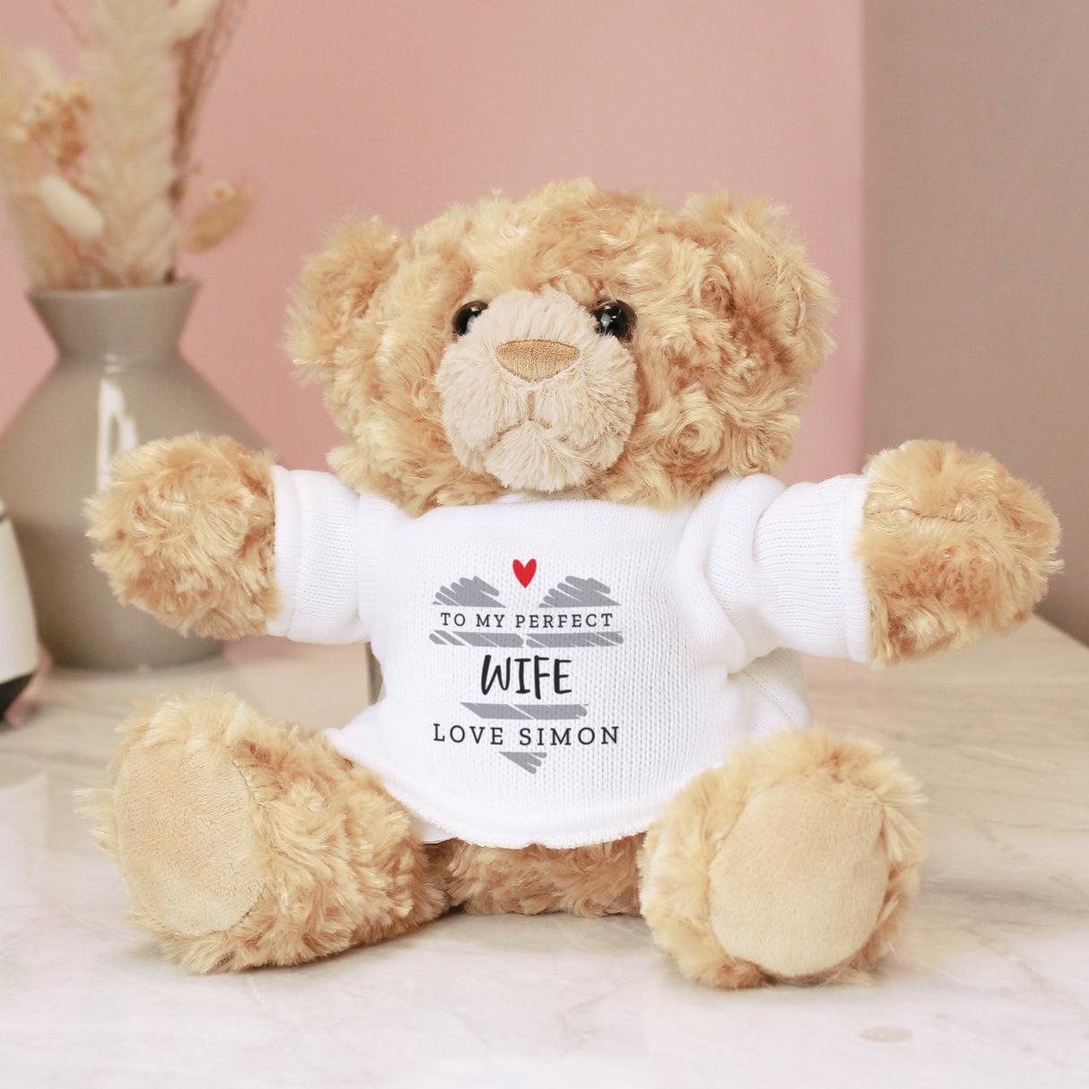 Personalised Scribble Heart Teddy Bear - Teddy Bears & Soft Toys at Gift Moments