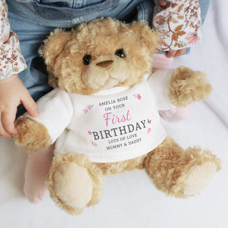 Personalised Girls Free Text Teddy Bear - Teddy Bears & Soft Toys at Gift Moments