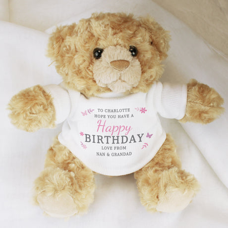 Personalised Girls Free Text Teddy Bear - Teddy Bears & Soft Toys at Gift Moments