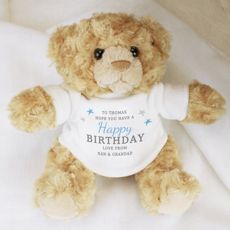 Personalised Boys Free Text Teddy Bear - Teddy Bears & Soft Toys at Gift Moments