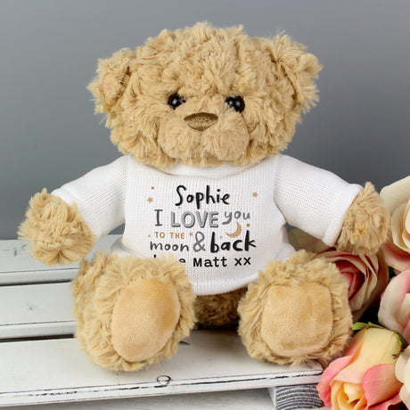 Personalised To the Moon and Back Teddy Bear - Teddy Bears & Soft Toys at Gift Moments