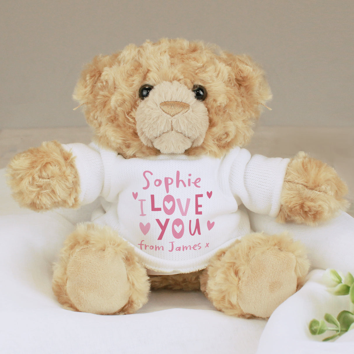 Personalised I Love You Teddy Bear Default Title - Teddy Bears & Soft Toys at Gift Moments