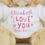 Personalised I Love You Teddy Bear - Teddy Bears & Soft Toys at Gift Moments