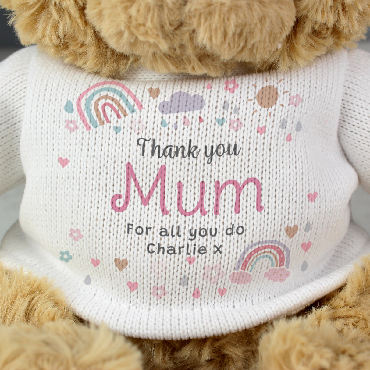 Personalised Rainbows & Sunshine Teddy Bear - Teddy Bears & Soft Toys at Gift Moments