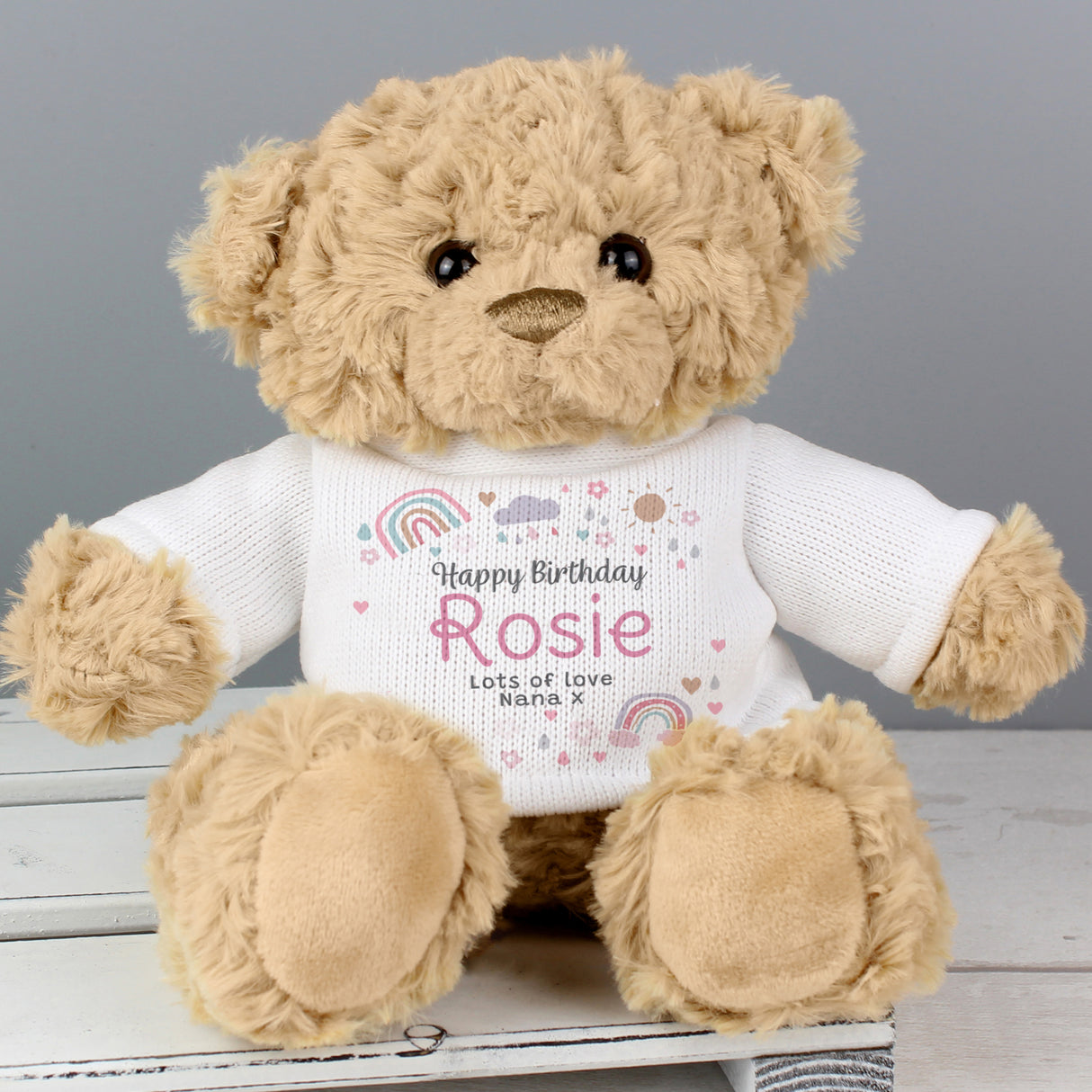 Personalised Rainbows & Sunshine Teddy Bear - Teddy Bears & Soft Toys at Gift Moments