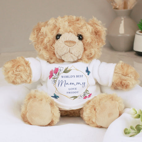 Personalised Geometric Floral Teddy Bear - Teddy Bears & Soft Toys at Gift Moments