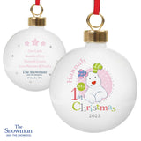 Personalised The Snowman and the Snowdog My 1st Christmas Pink Bauble - Christmas Baubles at Gift Moments