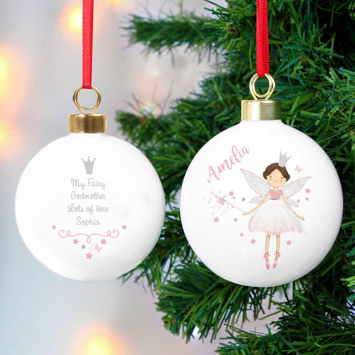 Personalised Fairy Princess Bauble Default Title - Christmas Baubles at Gift Moments