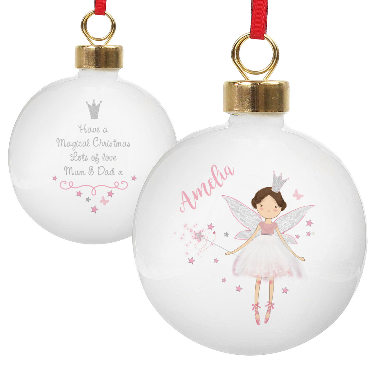 Personalised Fairy Princess Bauble - Christmas Baubles at Gift Moments