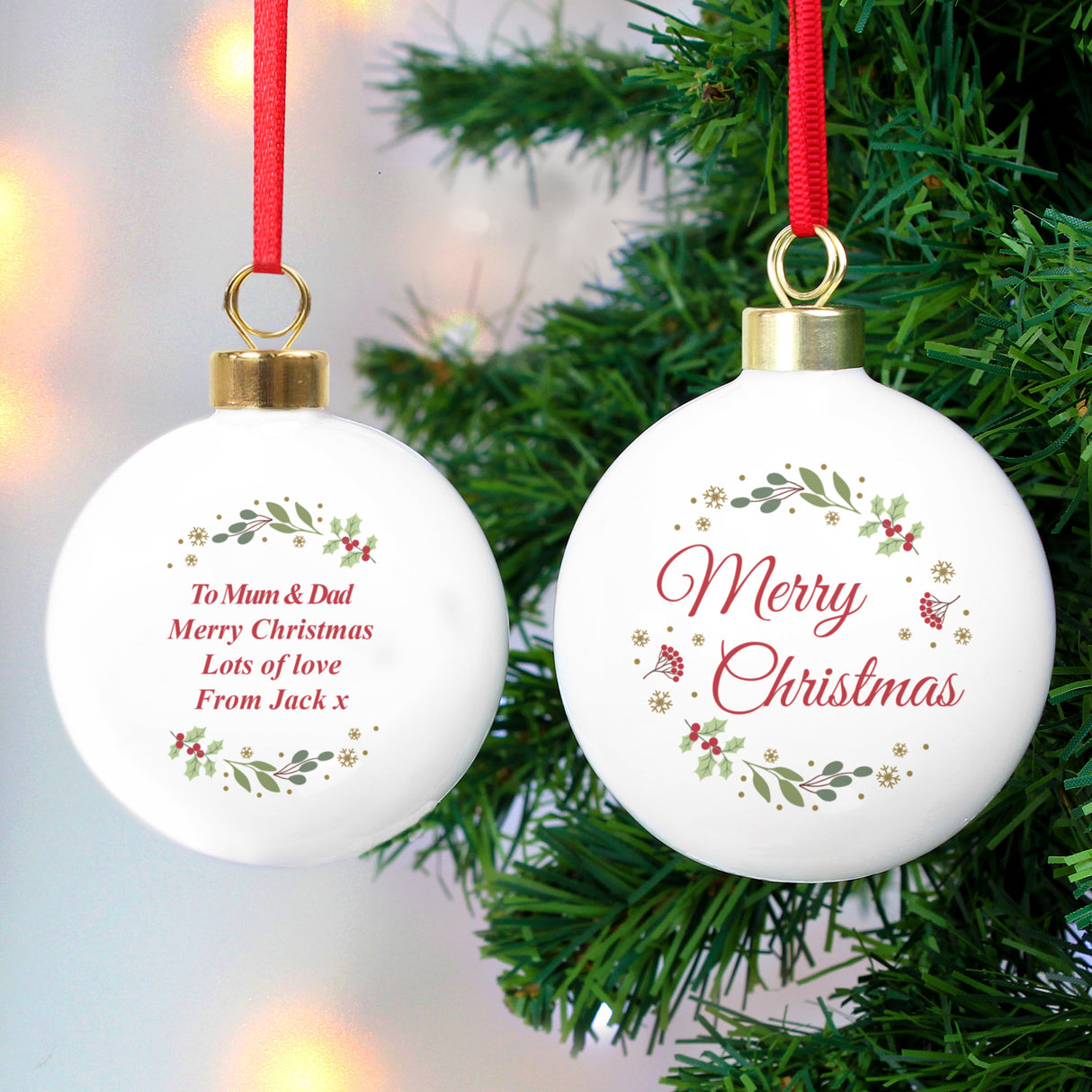 Personalised Merry Christmas Bauble - Christmas Baubles at Gift Moments