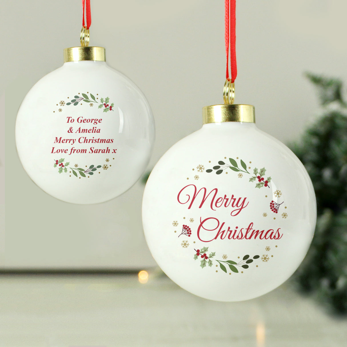 Personalised Merry Christmas Bauble - Christmas Baubles at Gift Moments