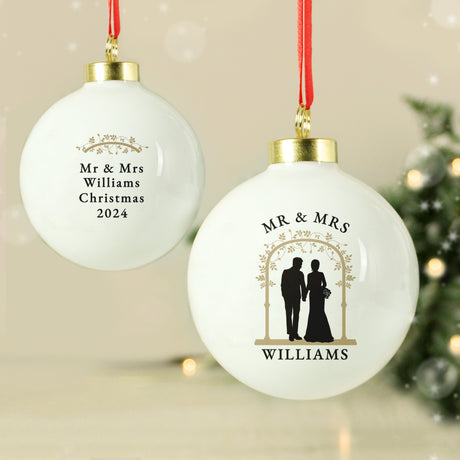 Personalised Mr & Mrs Bauble - Christmas Baubles at Gift Moments