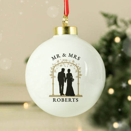 Personalised Mr & Mrs Bauble - Christmas Baubles at Gift Moments