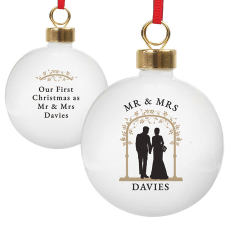 Personalised Mr & Mrs Bauble - Christmas Baubles at Gift Moments